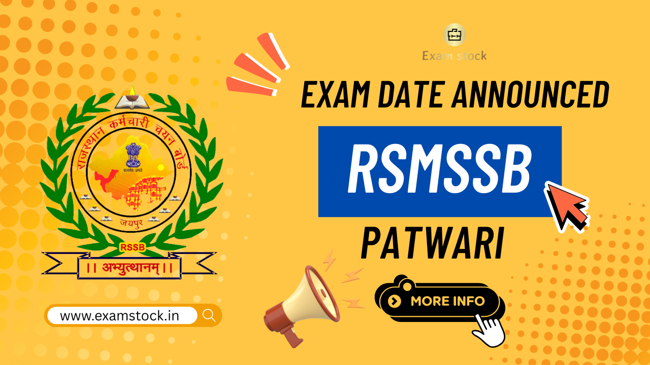 RSMSSB Patwari Exam Date 2025
