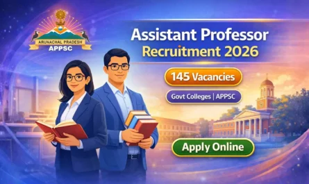 Arunachal Pradesh PSC Assistant Professor Recruitment 2026