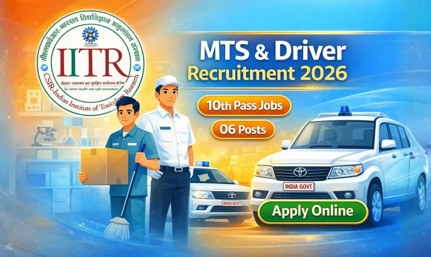 CSIR IITR MTS / Driver Recruitment 2026: Apply Online